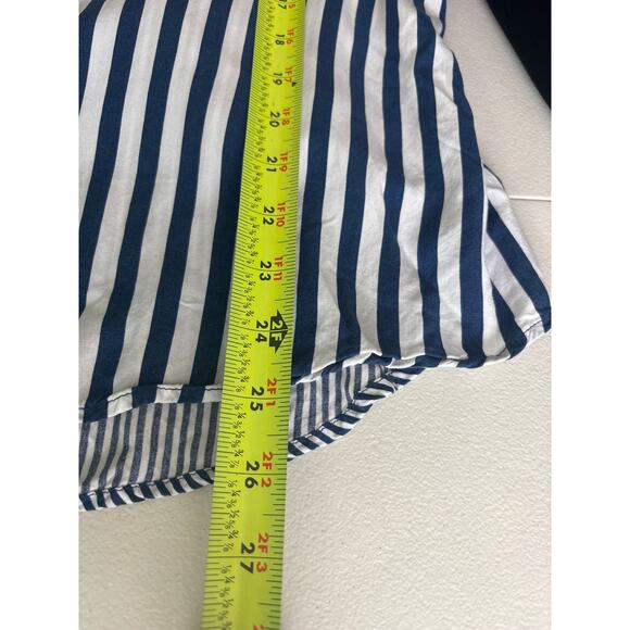 Jane + Delancey Blue and White Striped Long Convertible Sleeve Plus Size 1X - Picture 12 of 12